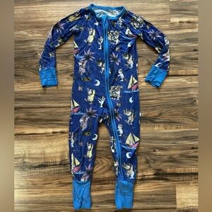 Little Sleepies Where the Wild Things Are two-way zip convertible pajamas 18-24M